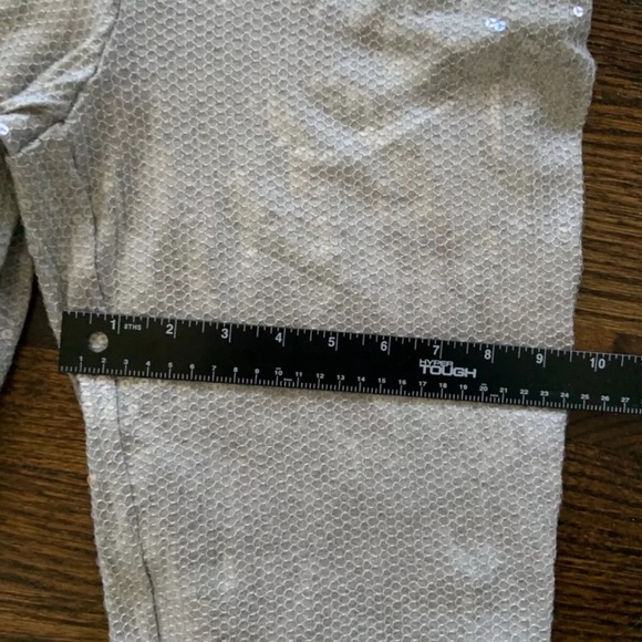 Anthropologie sequin Jumpsuit Women Silver Gray Stretch Coastal Disco Occasion - Picture 16 of 16